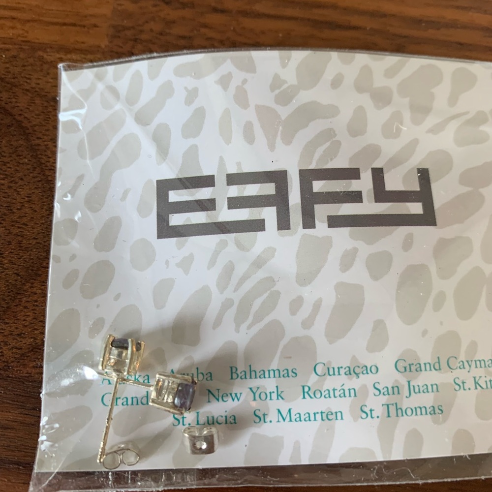 Petite blue sapphire post earrings from St Maarten